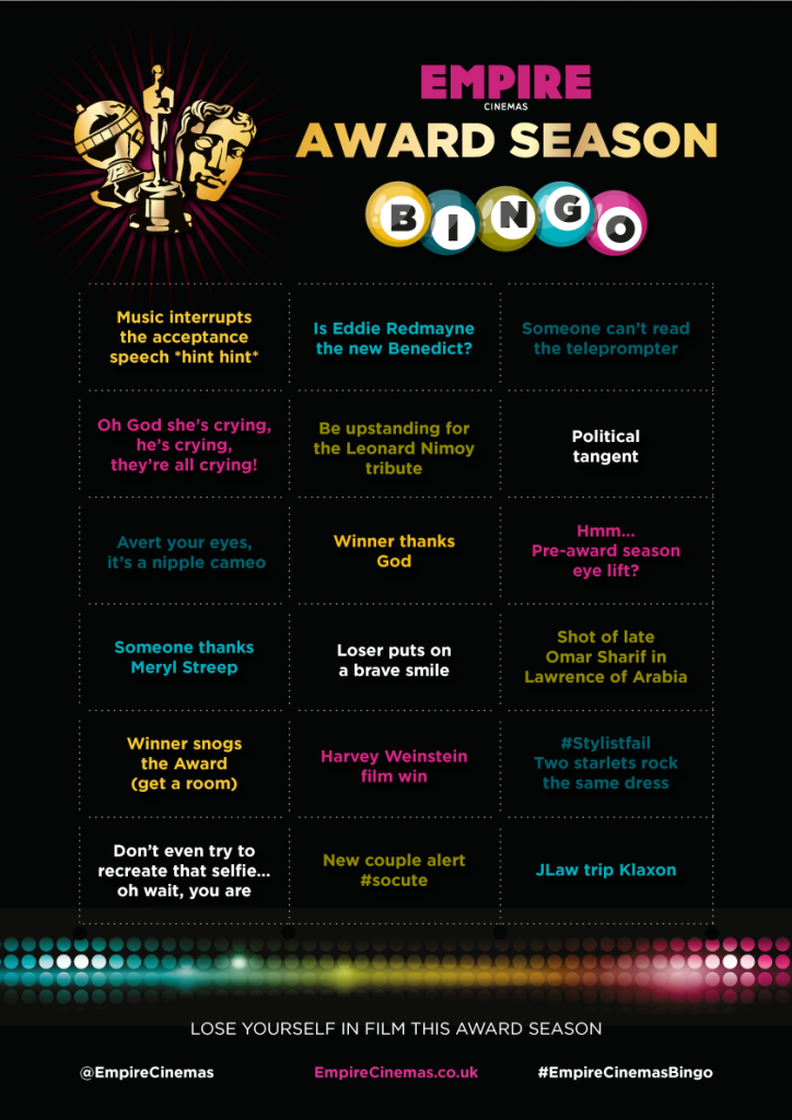 empire cinema oscar bingo